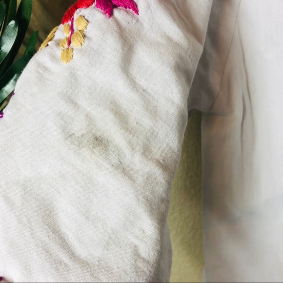 Mexican Embroidered White Floral Dress NEW - Picture 6 of 7